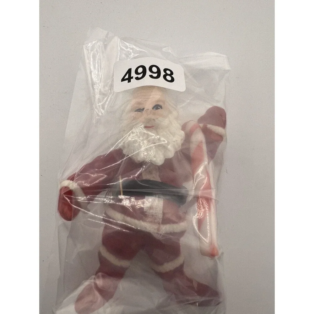 Vintage Home Decorative Happy Holiday Christmas Santa Claus with Hockey Ornament